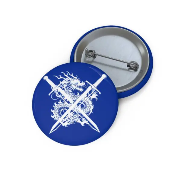 Dragon Slayer BLUE Pin Button - 1.25 in