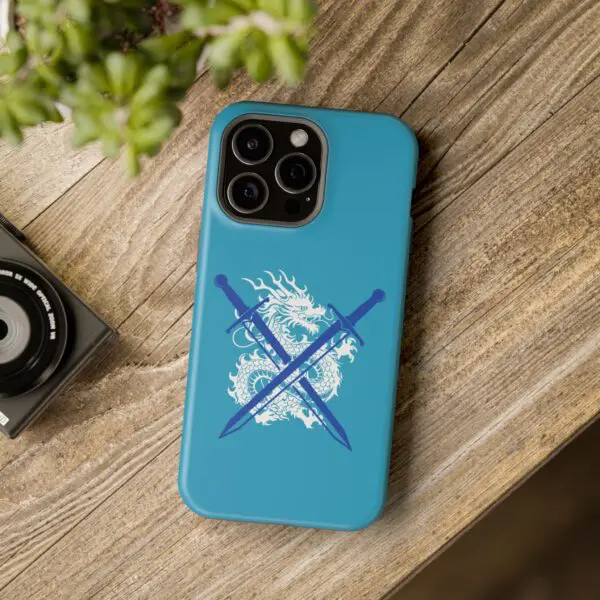 Dragon Slayer - TURQUOISE - Magnetic Tough iPhone Case - Image 2