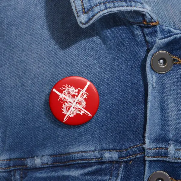 Dragon Slayer RED Pin Button - 1.25in - Image 2