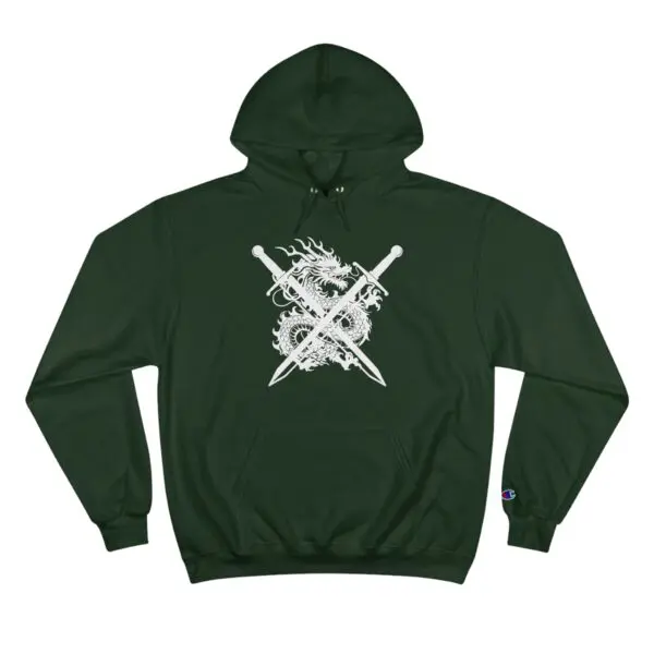 Dragon Slayer - WHITE LOGO - Champion Hoodie - Image 9