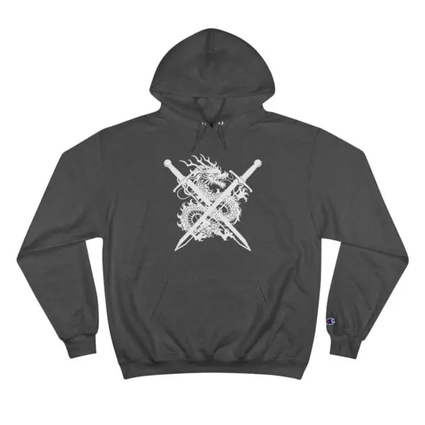 Dragon Slayer - WHITE LOGO - Champion Hoodie - Image 5